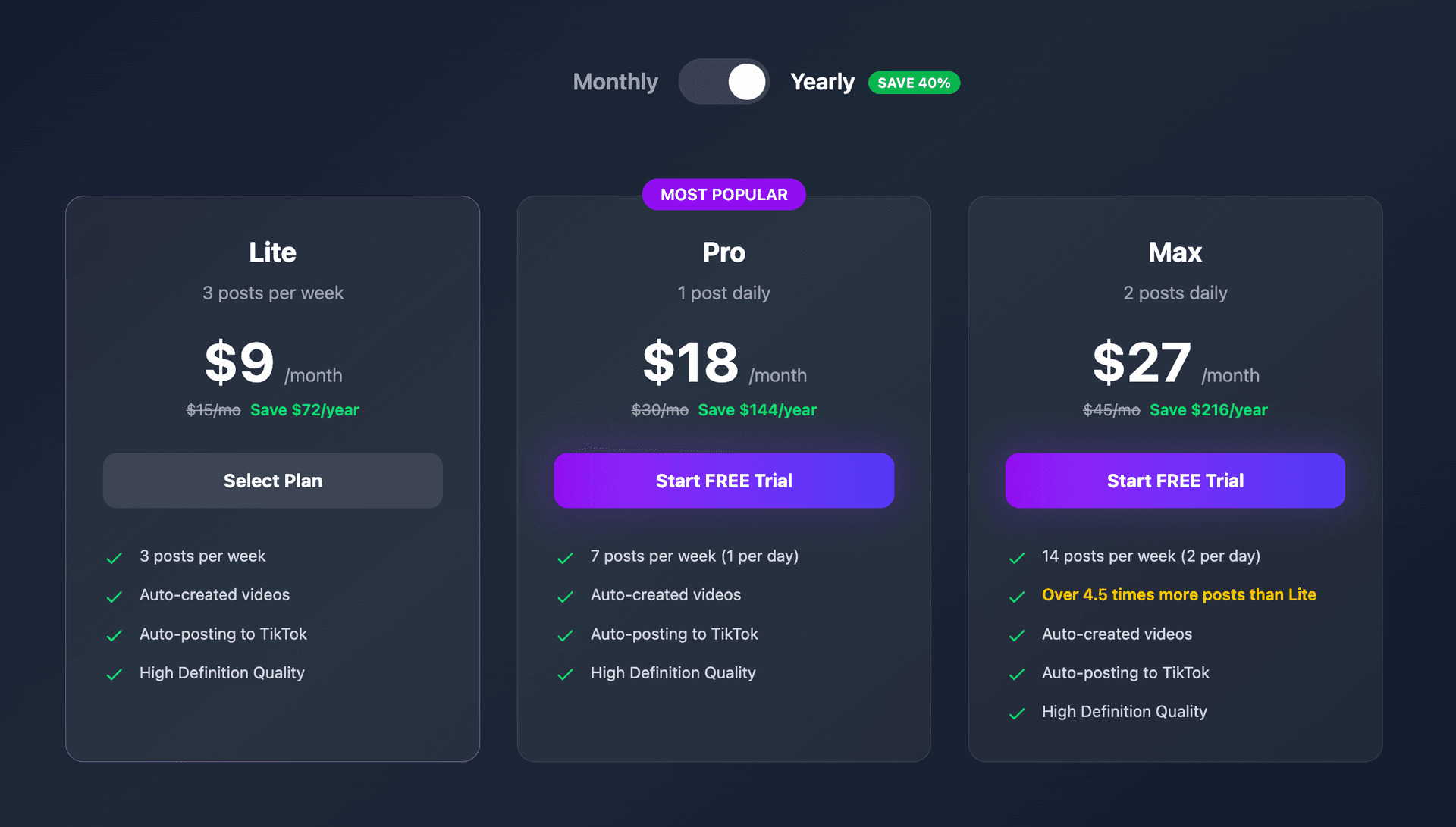 Choose Subscription Interface